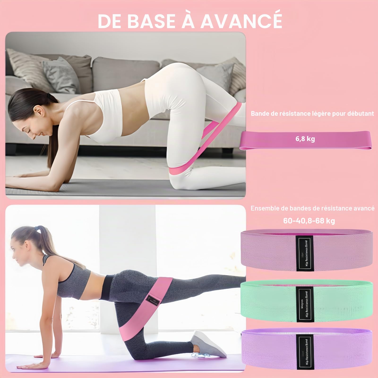 Nuplot Ensemble de Pilates Essentiel pour Femme : Meilleur Ensemble de Pilates pour l'entraînement à la Maison avec Anneau de Pilates et Ensemble de balles, Bande de résistance pour Figure 8, Bandeau