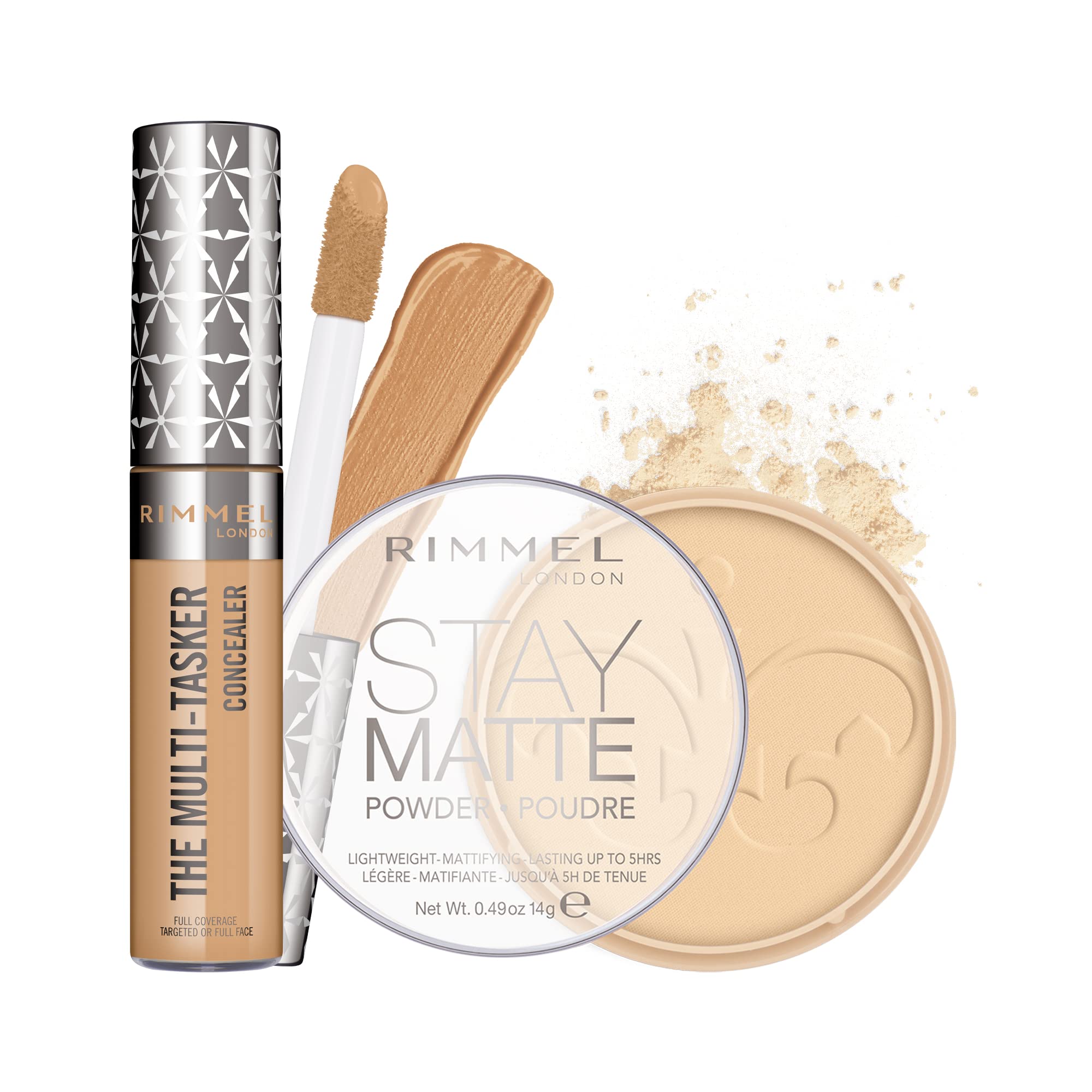 RimmelLondon Stay Matte Pressed Powder Transparent with Multi-Tasker Concealer Nude