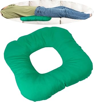 JuGeoZhi Bed Sore Cushion Donut Pillow - Soft Butt Hemorrhoid Pillow for Sitting Tailbone Pain Postpartum Doughnut Pillow Pad for Butt Positioning, 12x12 Inch