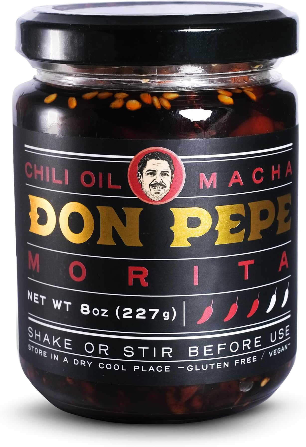 DON PEPE - Salsa Macha with MORITA dried Chiles, Gourmet Condiment with Authentic Mexican Flavors, Pairs Well with Various Cuisines, 8 oz/227 g (Salsa Macha MORITA)