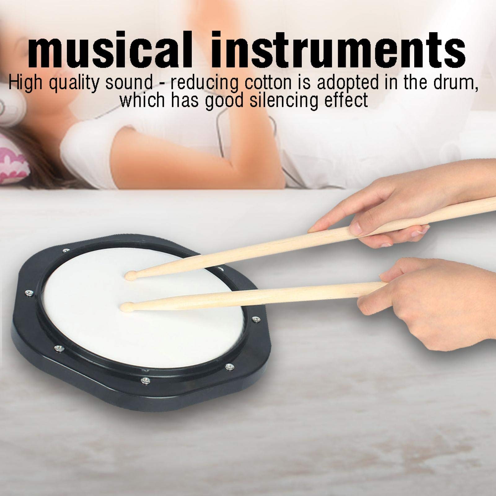 Drum Pad de Entrenamiento Ligero Tambor de Práctica Portátil Para Principiantes de Tambor Para Reuniones de Amigos Drum Pad Pad de Práctica