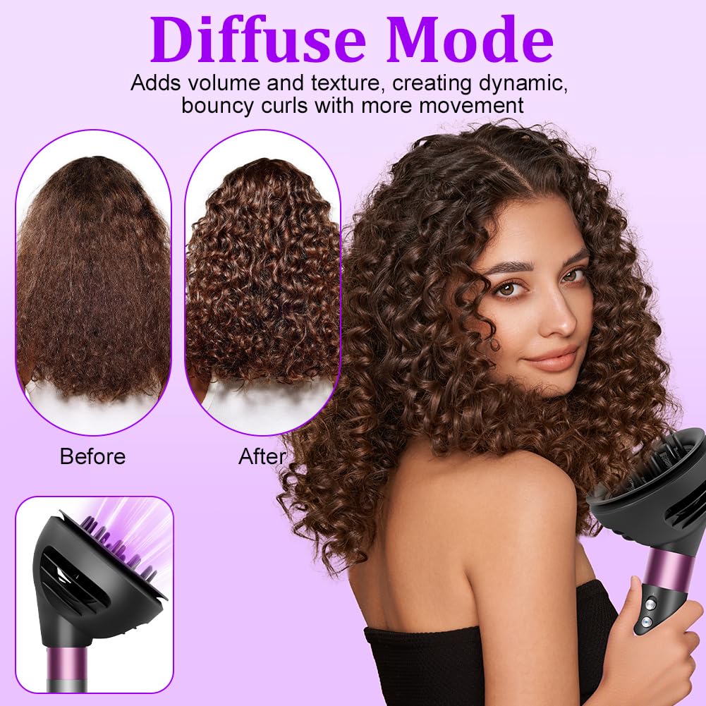 Difusor Pelo Rizado para Dyson Airwrap HS01 HS05 HS08, Difusor Airwrap para Dyson Airwrap, convertible para Dyson Airwrap Styler en Secador de Pelo, para Pelo Rizado U Ondulado, Negro