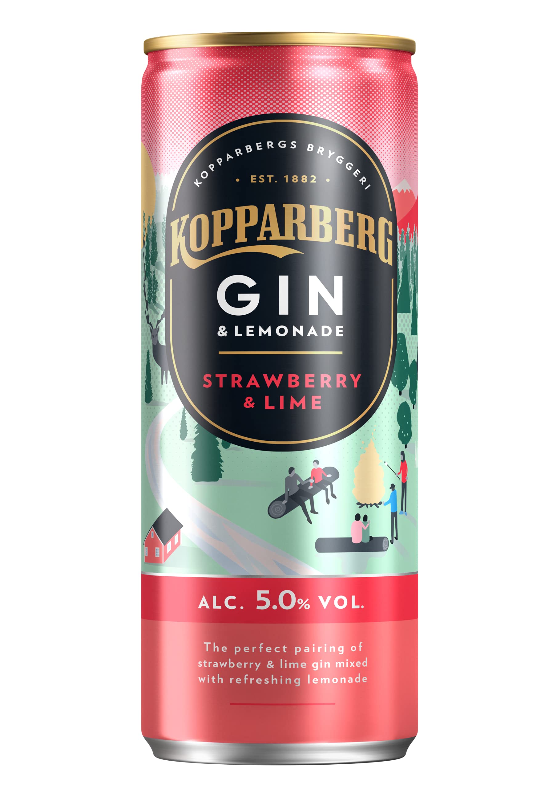 Kopparberg Gin Strawberry, Lime & Lemonade, 12 x 250ml