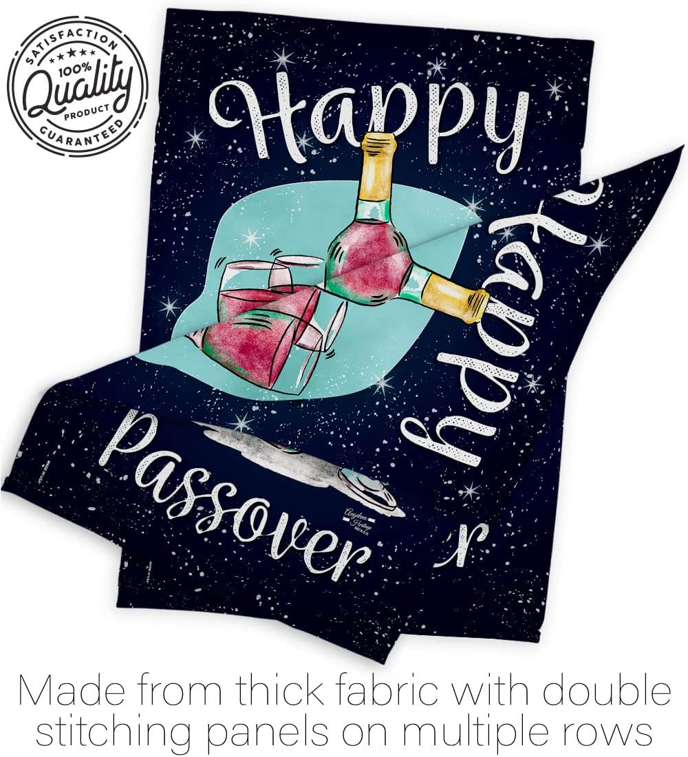 Happy Passover Inspirational - Everyday Faith & Religious Impressions Decorative Vertical House Flag 28" x 40" Printed in USA