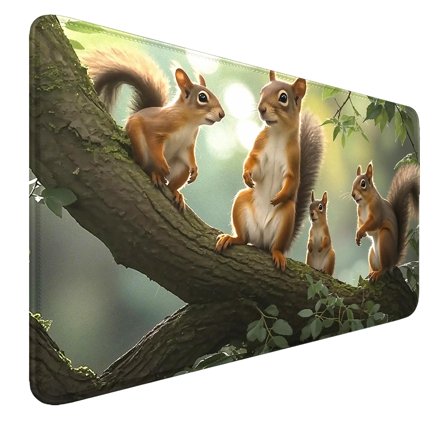 MTG Playmat Stitched Edges, Non-Slip Rubber Bottom Squirrel TCG Playmats, Smooth Rubber Surface Battle MTG Playmat 24" x 14" Mouse Pad MTG Mats with Storage Bag