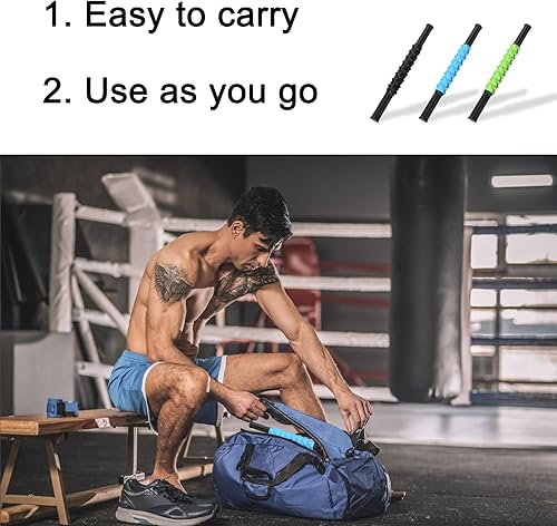 Miniatura 7 de Barra de masaje, barra de masaje manual, barra de balanceo muscular para aliviar el dolor muscular y reducir el espasmo y la tensión muscular. Azul