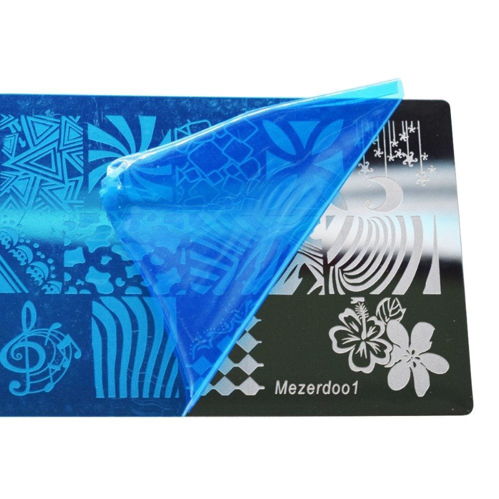 Mezerdoo 12pcs/lot 120 Slots PU Leather Nail Art Stamping Image Plate Case and 11Pcs Nail Art Templates Plates Manicure Nails Stencils (Mezerdoo1-11 + 1 black case)