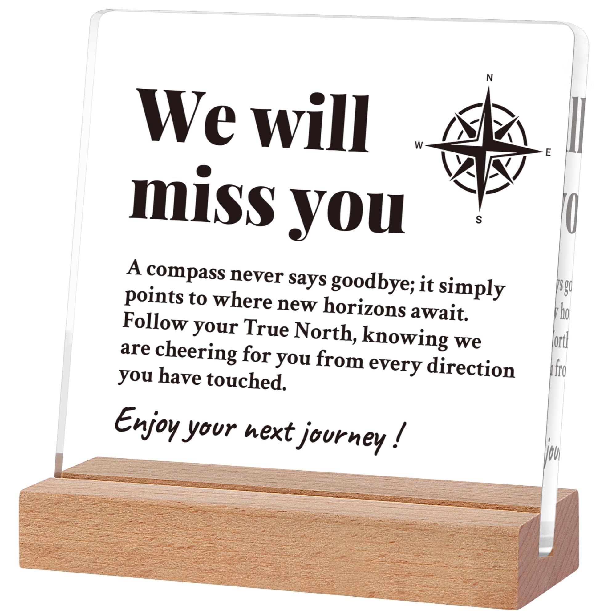 Współpracownik zostawiający prezenty dla kobiet mężczyzn, pożegnanie z pożegnaniem prezenty dla szefa, znak "We Will Miss You", prezent emerytalny dla kobiety (MissYou, 10 cm x 10 cm)