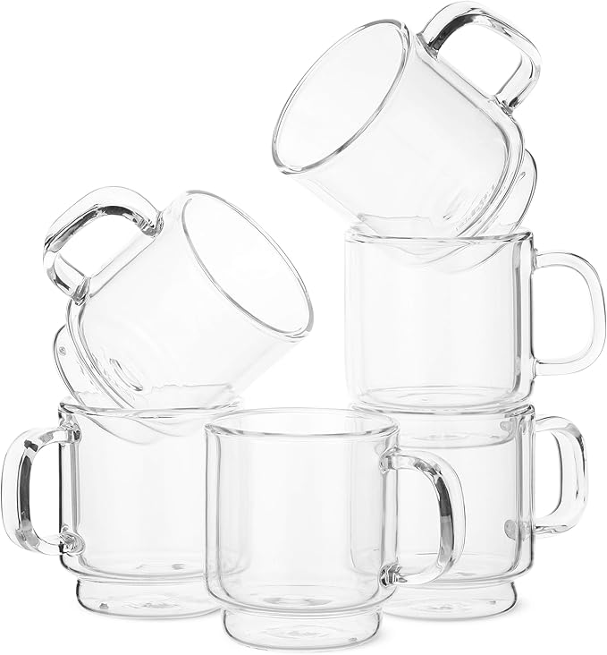 BTaT Small Stackable Espresso Cups, Demitasse Cups, Set