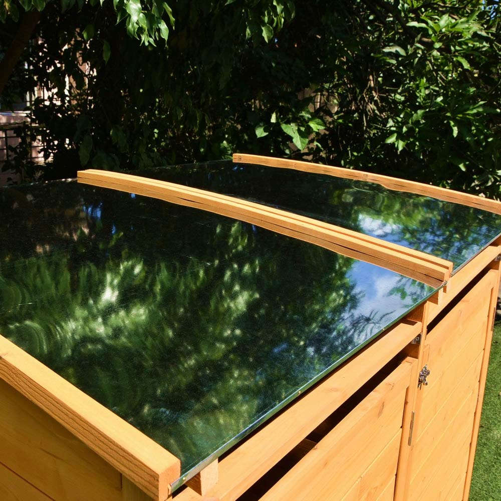 Melko Cache-poubelle 240 l en bois 140 x 85 x 127 cm avec paroi arrière