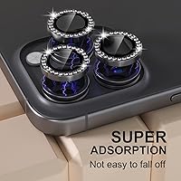 Vista 46 de Misea [3+1] for iPhone 14 Pro/iPhone 14 Pro Max Camera Lens Protector Bling, 9H Tempered Glass Camera Cover Screen Protector Metal Individual Ring