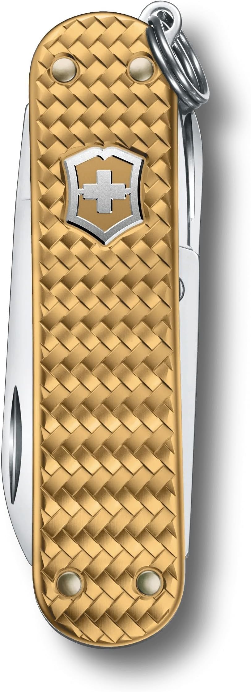 Pocket Knife Classic Precious Alox, 5 Functions, Multi Tool with Scissors, Screwdriver, Key Ring, incl. Gift Box, Brass Gold