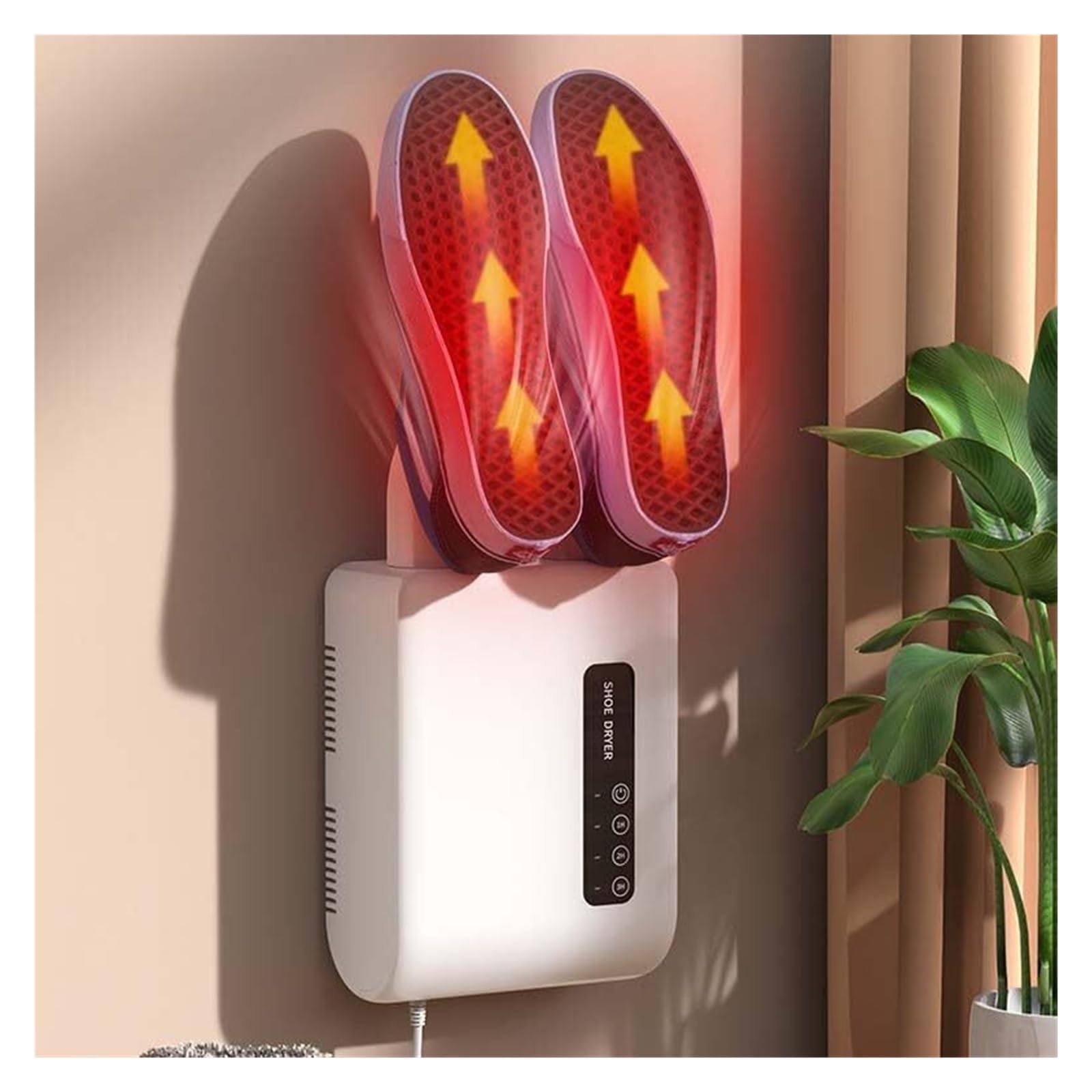 Schuhtrockner mit Timer, 360° Drehdüsen für Stiefel, Socken & Handschuhe, Wandmontierte Elektrische Trocknungsmaschine mit 3 Einstellbaren Timern für den Heimgebrauch