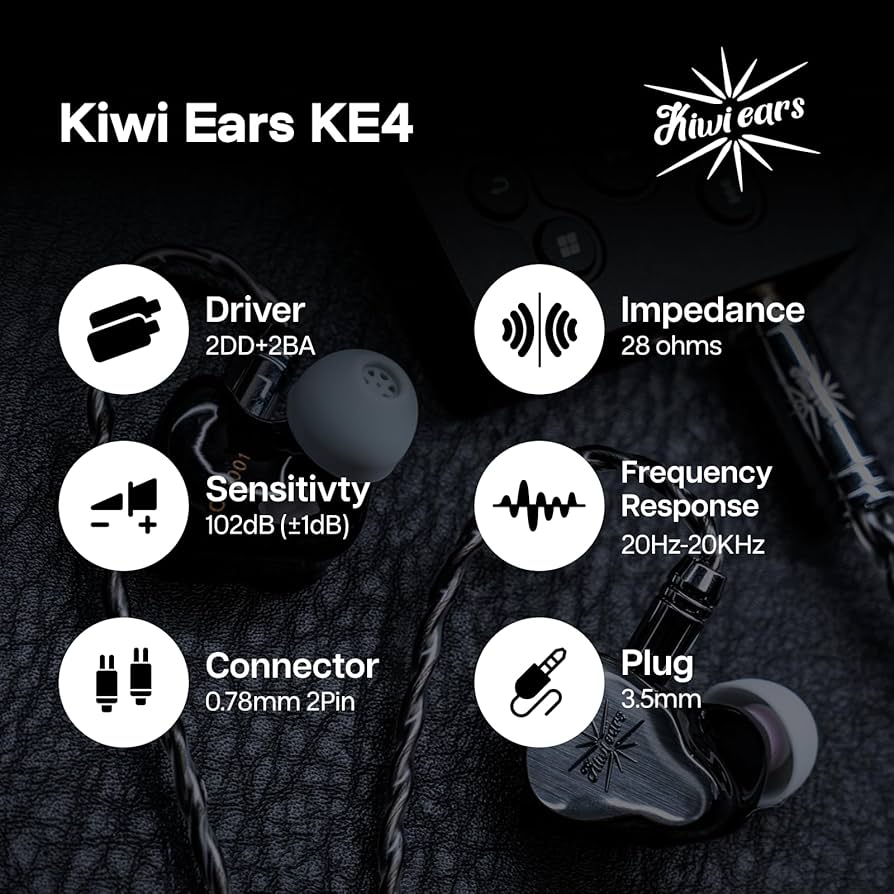 Amazon.com: Linsoul Kiwi Ears KE4 in Ear Monitor, 2DD+2BA