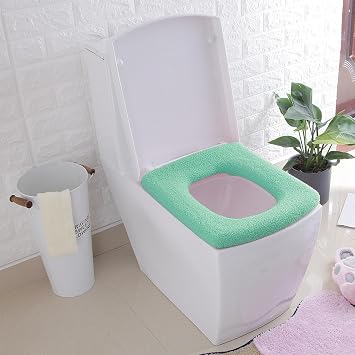 3 Pack Thickened Toilet Seat Cover Pads - Soft, Stretchable, Washable, Warm, Comfortable Bathroom Toilet Seat Covers for Round & Elongated 14x18 Toilets, Non-Slip, Durable