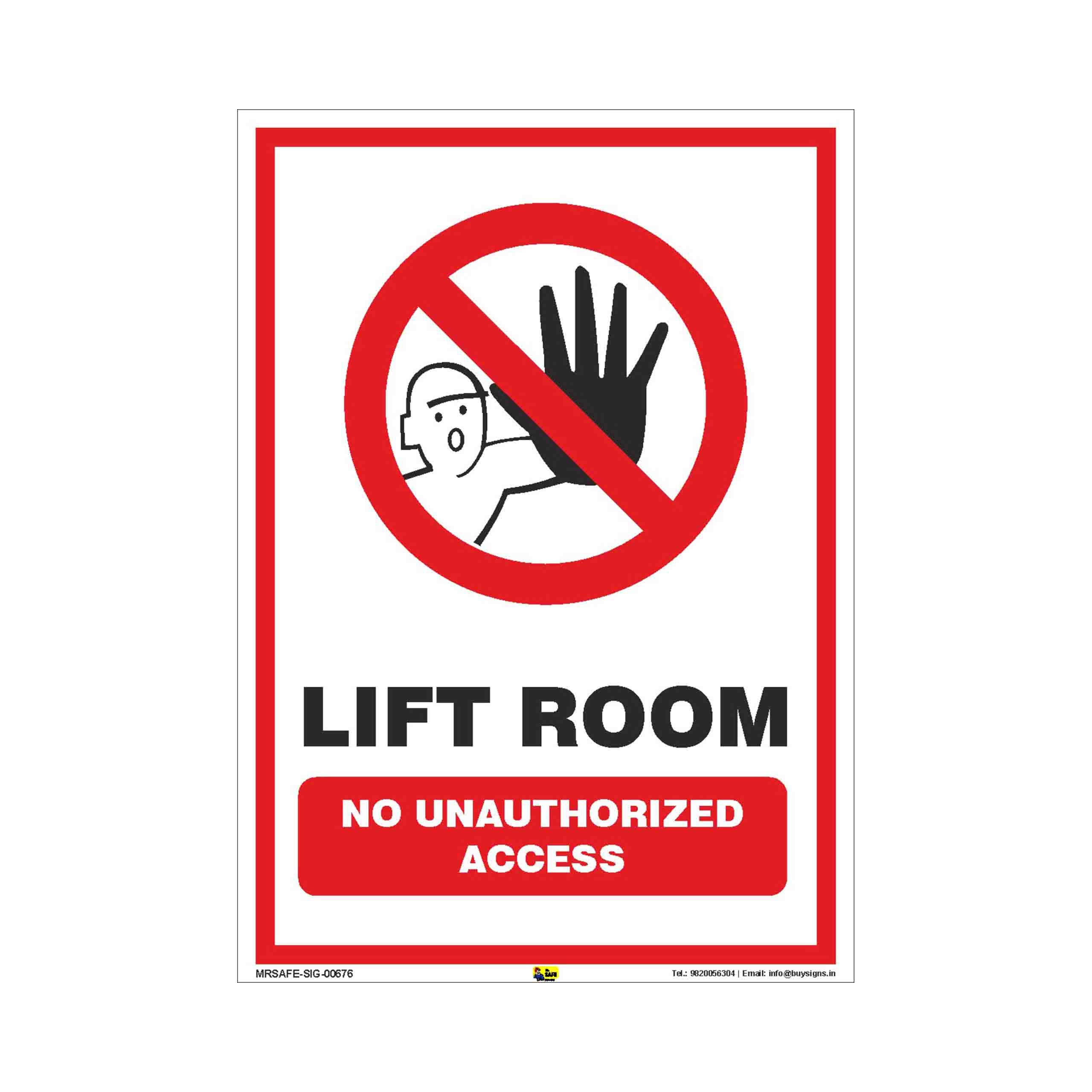 Mr. Safe - Lift Room No Unauthorized Access Sign PVC Sticker A4 (8.25 inch X 11.7 inch) (B07KM89FKF) Amazon Price History, Amazon Price Tracker