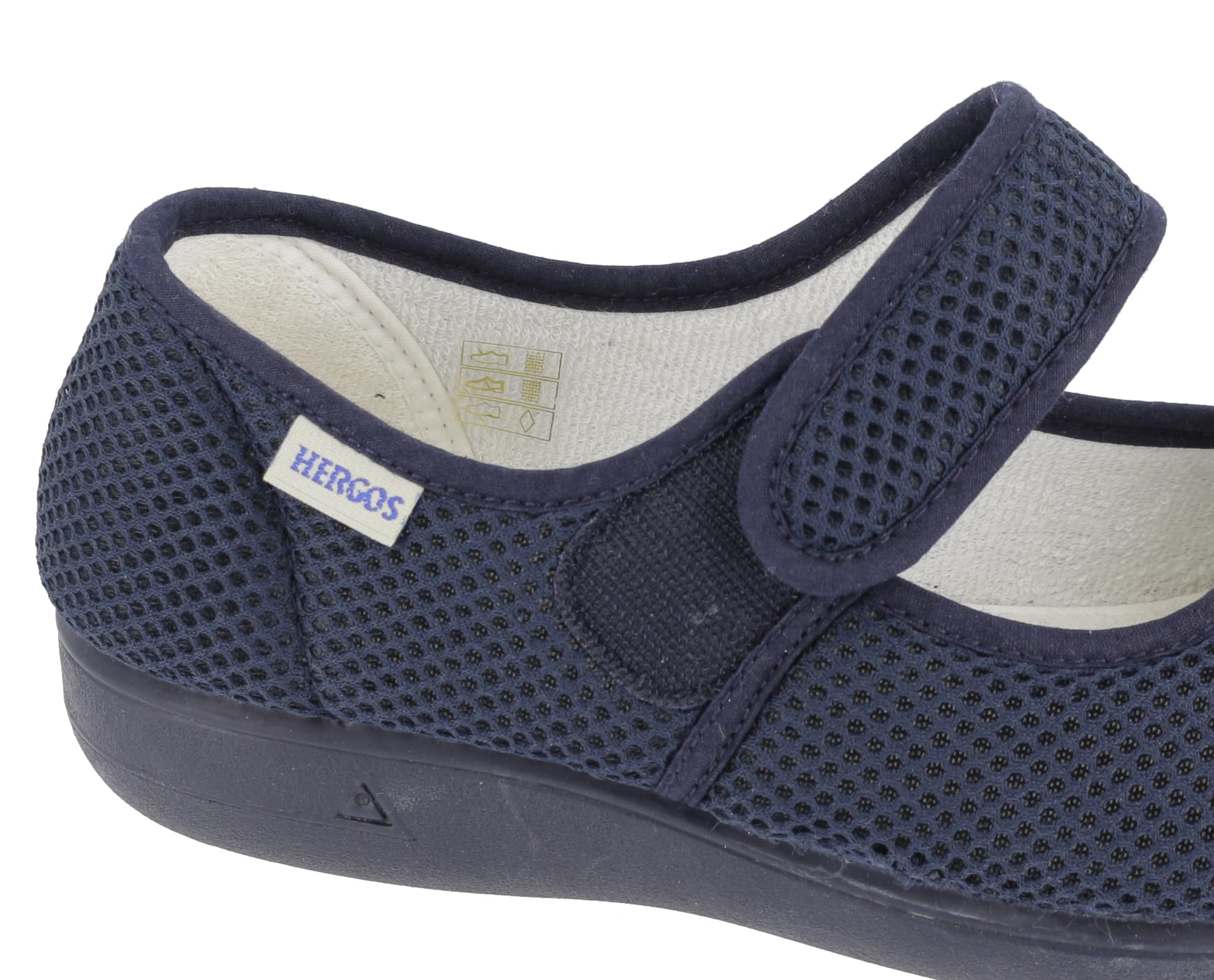 Hergos H041 - Pantofole sanitarie da donna, scarpe ortopediche traspiranti con chiusura a strappo, sandali per riabilitazione
