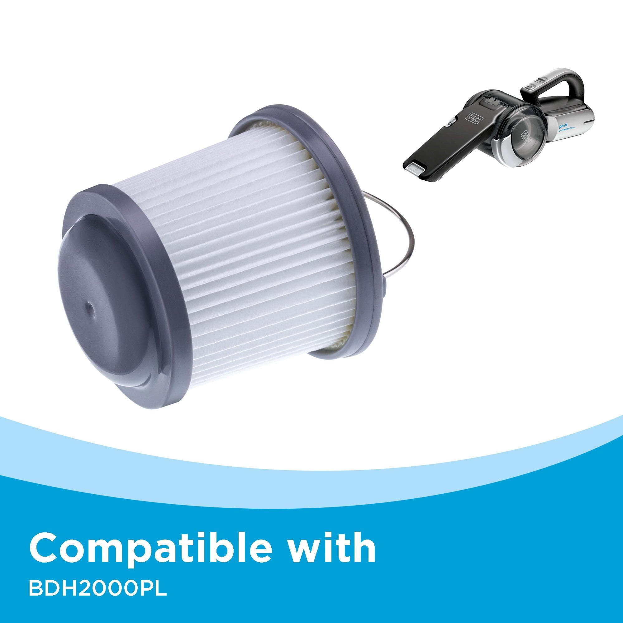 Filtro Di Ricambio Per Aspirapolvere Portatile Black+Decker HLVA315J62 – Plastica, Bianco, Confezione Da 1 Pezzo