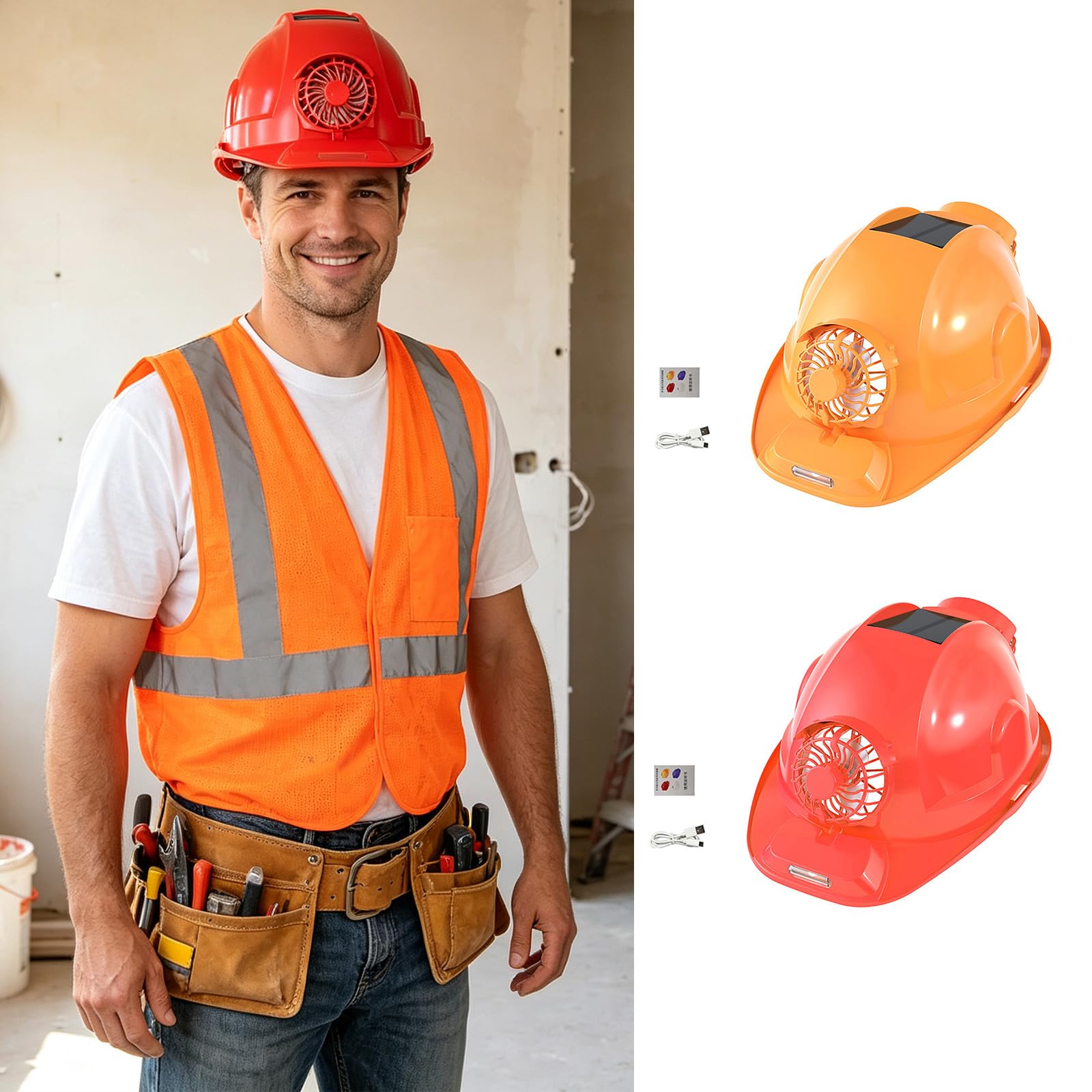 Belüfteter Schutzhelm mit Solaraufladung, Yellow standard edit