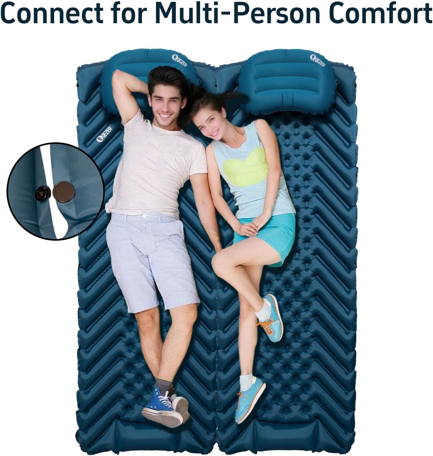 Ultralight Backpacking Sleeping Pad for Camping, with Inflatable Neck Camping Pillow, Lightweight Inflatable Sleeping Pad for Adults, Portable for Hiking, Car Travel - Durable & Comfortable