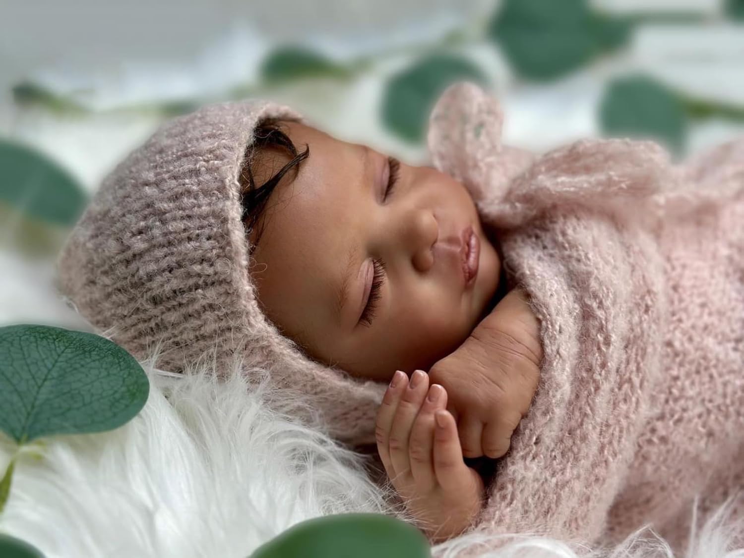 Zero Pam Sleeping Reborn Baby Dolls Black Girl- 19Inch Realistic Newborn Babies Life Like African American Baby Dolls That Look Real Life Silicone Baby Dolls for Kids