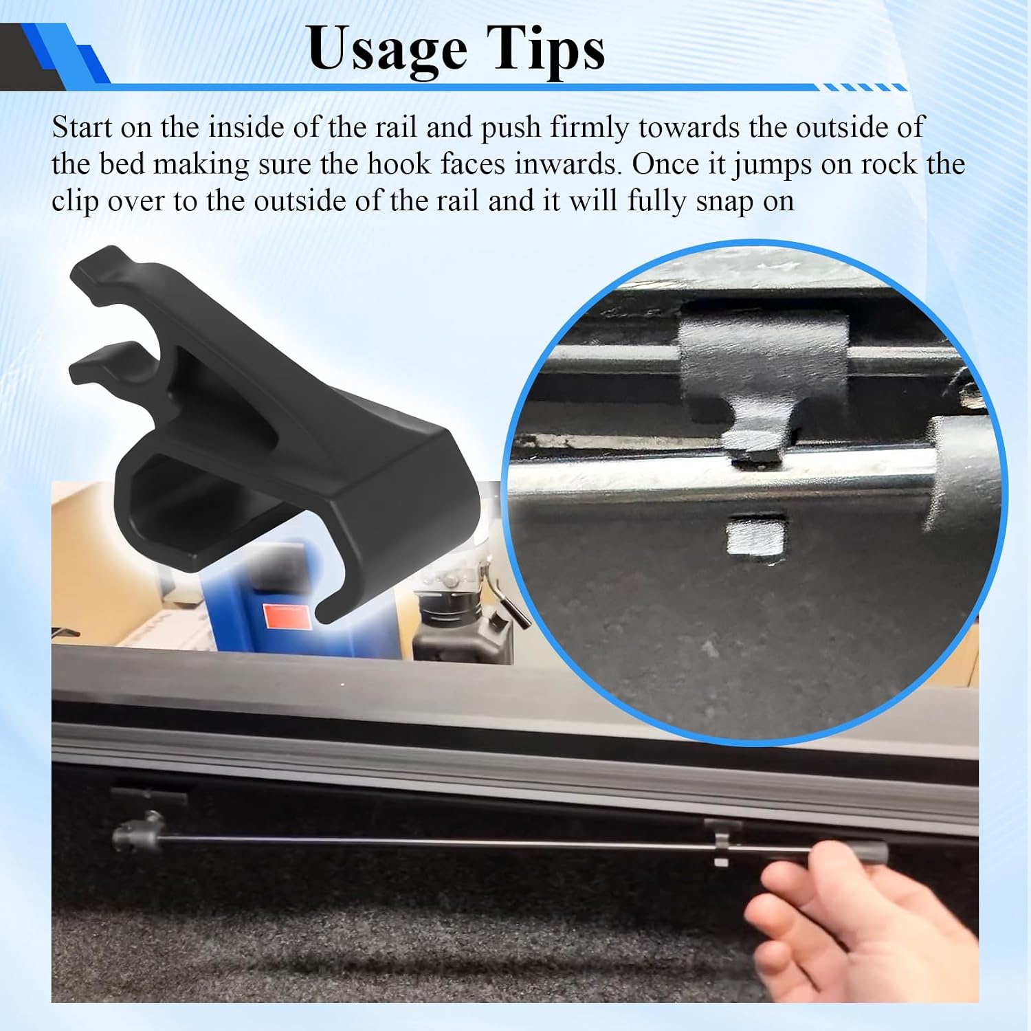 2 Pcs 351B0024 Prop Rod Clips Fit for RealTruck BAK BAKFlip MX4, F1, G2, HD, FiberMax, VP, Endura, CS, CS-F1 Hard Folding Truck Bed Tonneau Cover, Truck Bed Cover Clips, Tonneau Cover Prop Rod Clips