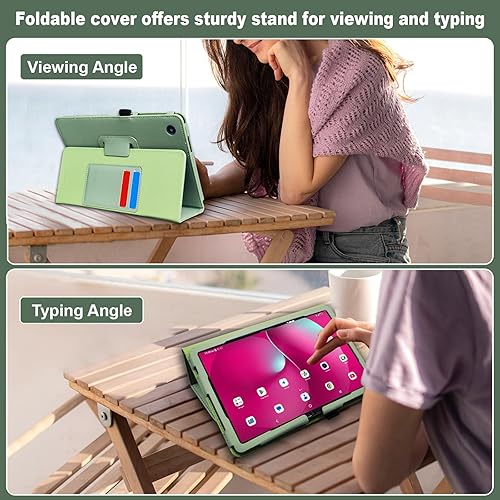 Miniatura 3 de ACdream Funda para T-Mobile Revvl Tab 5G 2023, funda protectora delgada de cuero con función de encendido automático, correa de mano y ranuras para