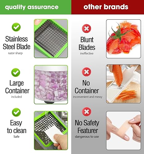 Miniatura 5 de LHS Procesador manual de alimentos, picador grande de verduras, 33.9 fl oz, picadora de ajo, cebolla para verduras, ensaladas, frutas, nueces, sin