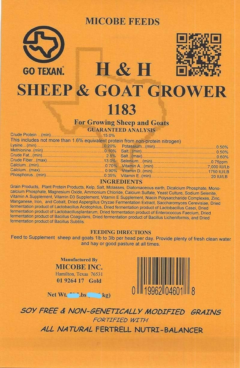 Tasty All Natural Sheep and Goat Feed for Mixed Herds of Sheep and Goats Freshly Milled, Soy Free, Corn Free, Non-GMO, with All Natural Premium Fertrell Vitamins and Minerals (20lb)