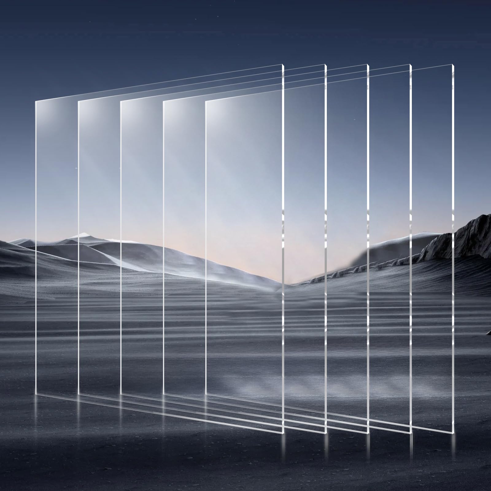 VEVOR Láminas de PET 5 Piezas Láminas de Plástico 610 x 914 mm Grosor de 1 mm Paneles de Plástico Transparente Flexible para Marcos de Fotos, Proyectos de Exhibición de Bricolaje, Fácil de Cortar