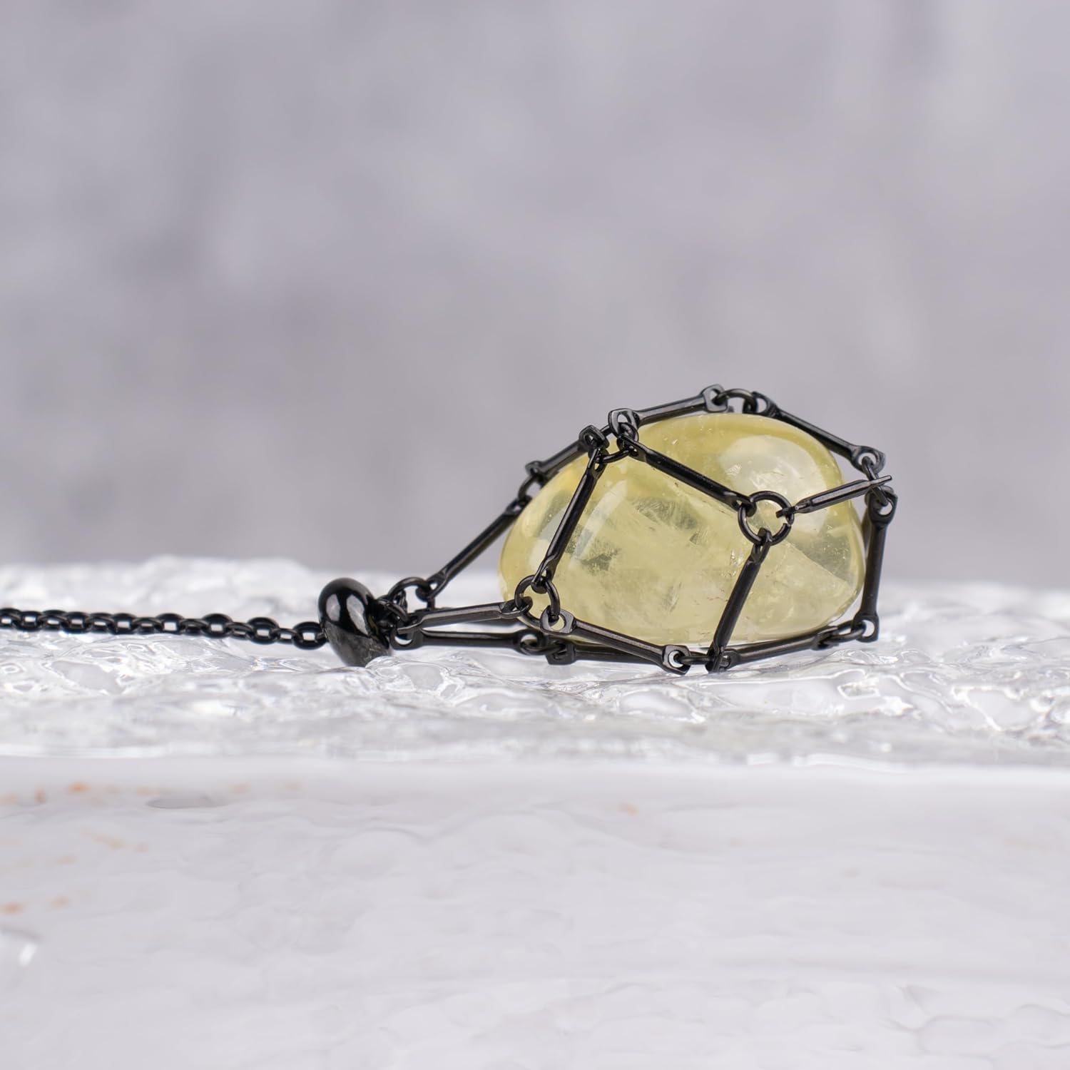 22Inch Interchangeable Crystal Holder Necklace Stainless Steel GemStones Cage Necklace Trendy Pendant Necklace for Women Men Necklace Holder for Healing Crystal - Image 4