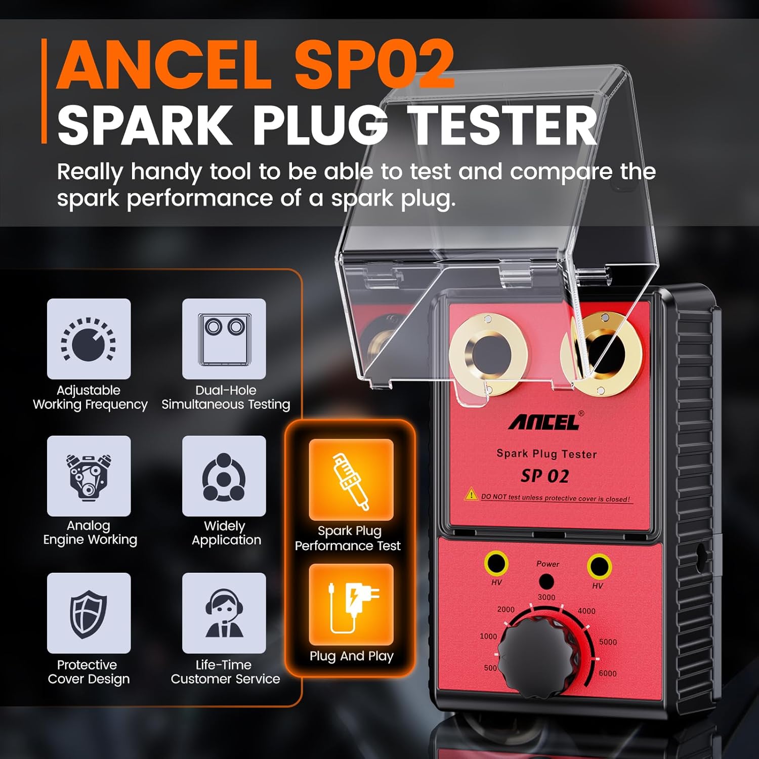 ANCEL SP02 Spark Plug Tester Automotive Engine Ignition Coil Tester and ANCEL X7HD Heavy Duty Truck Scanner,Semi Trucks Full System Diagnostic Tool