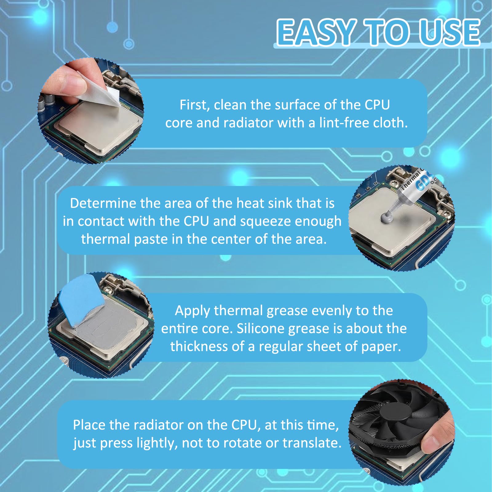 7 G*6 Tubi Pasta Termica,Ad Alte Prestazioni Thermal Paste,Pasta Termoconduttiva,Adatto A Tutti I Processori (Cpu,Gpu – Pc,Ps4),Conducibilità Termica Eccezionalmente Elevata