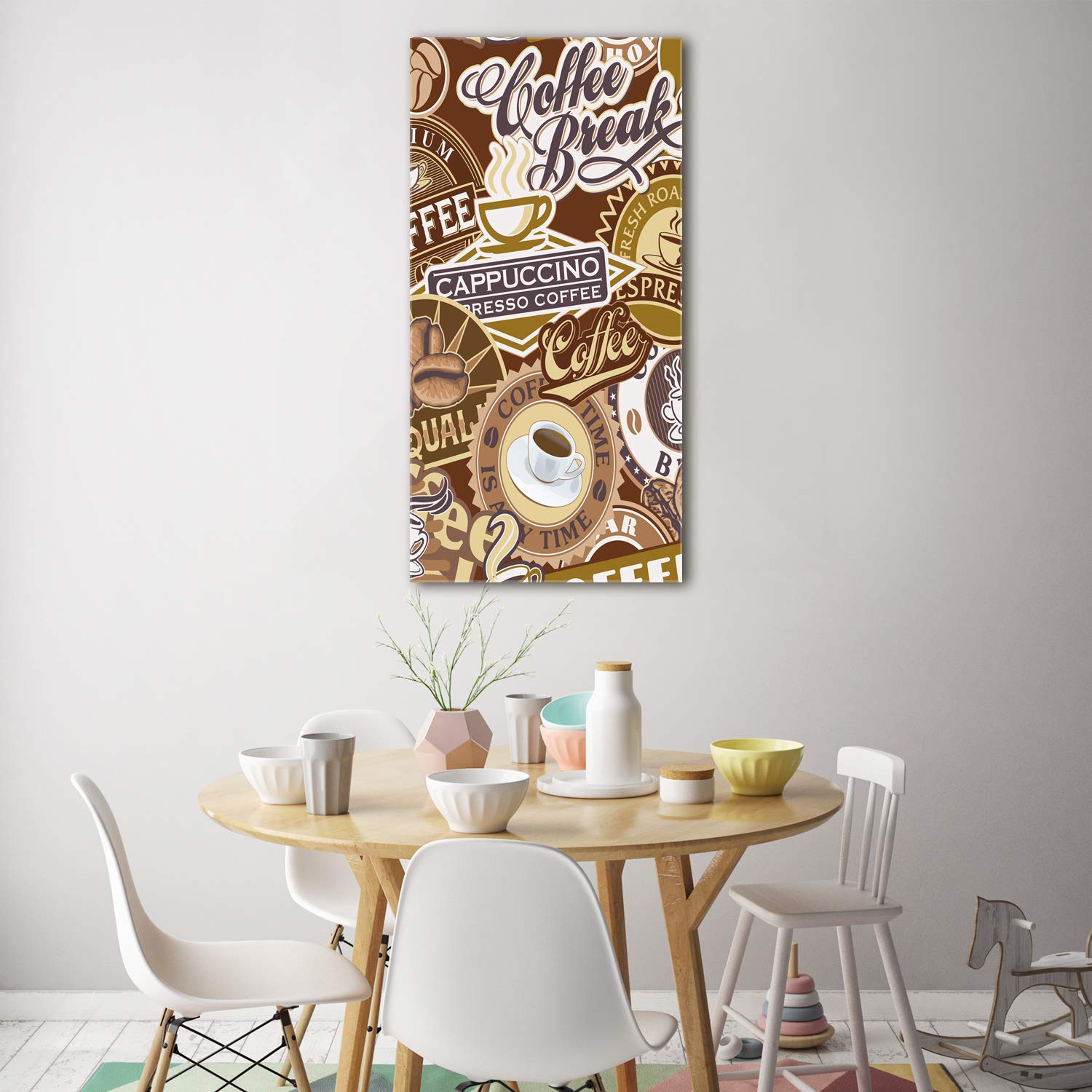 Tulup Impresión en Vidrio - 70x140cm - Cuadro sobre Vidrio - Pinturas en Vidrio - Cuadro en Vidrio - Impresiones sobre Vidrio - Cuadro de Cristal - Proverbios - Marrón - Cafetería