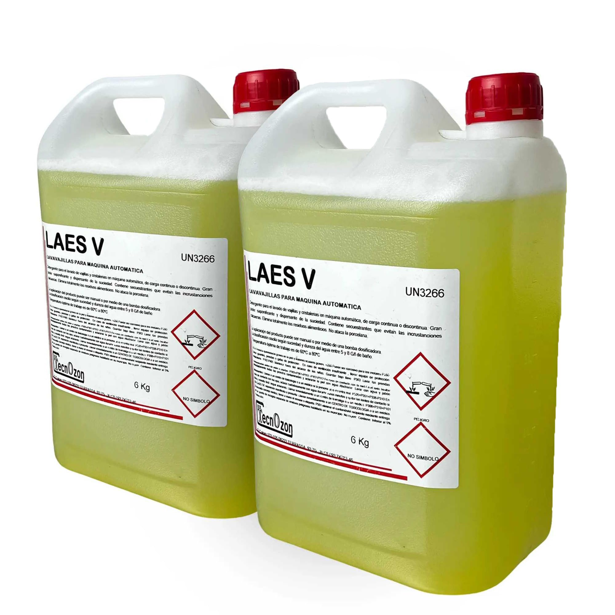MBH - Lot de 2 bidons de détergent professionnel de 6 litres LAES-V pour lave-vaisselle automatique industriel de restaurant, cuisine professionnelle et matériel CHR.
