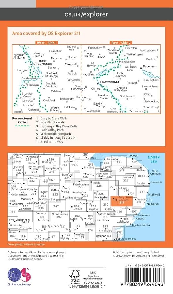 Bury St.Edmunds And Stowmarket (OS Explorer Map) By Ordnance Survey