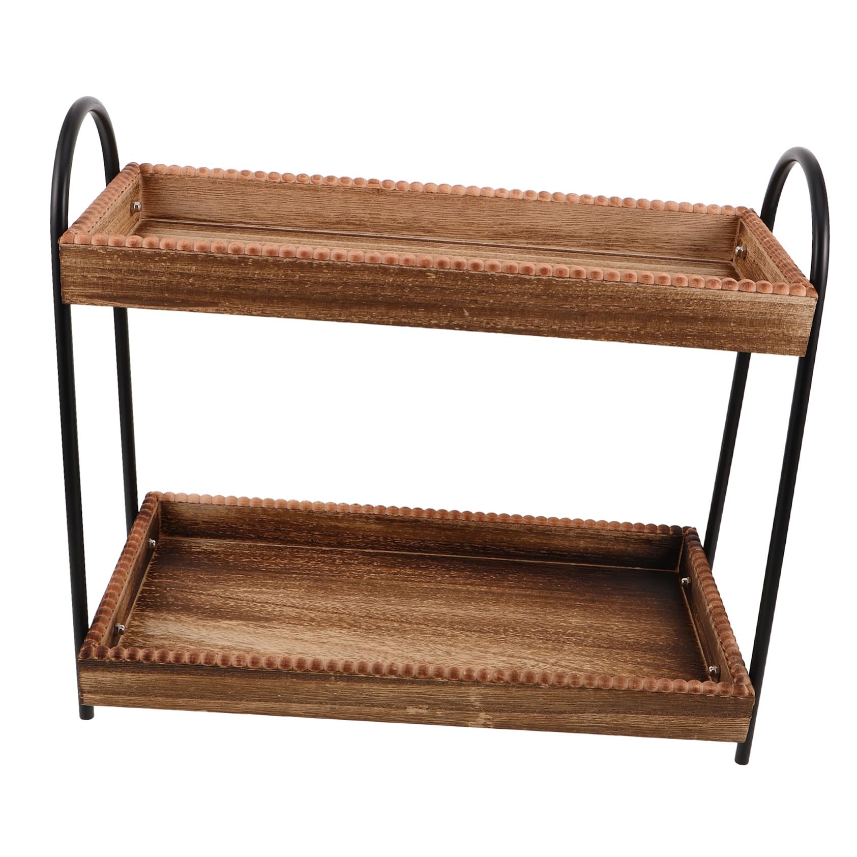 Étagère de comptoir en bois noble pour cosmétiques et soins de salle de bain