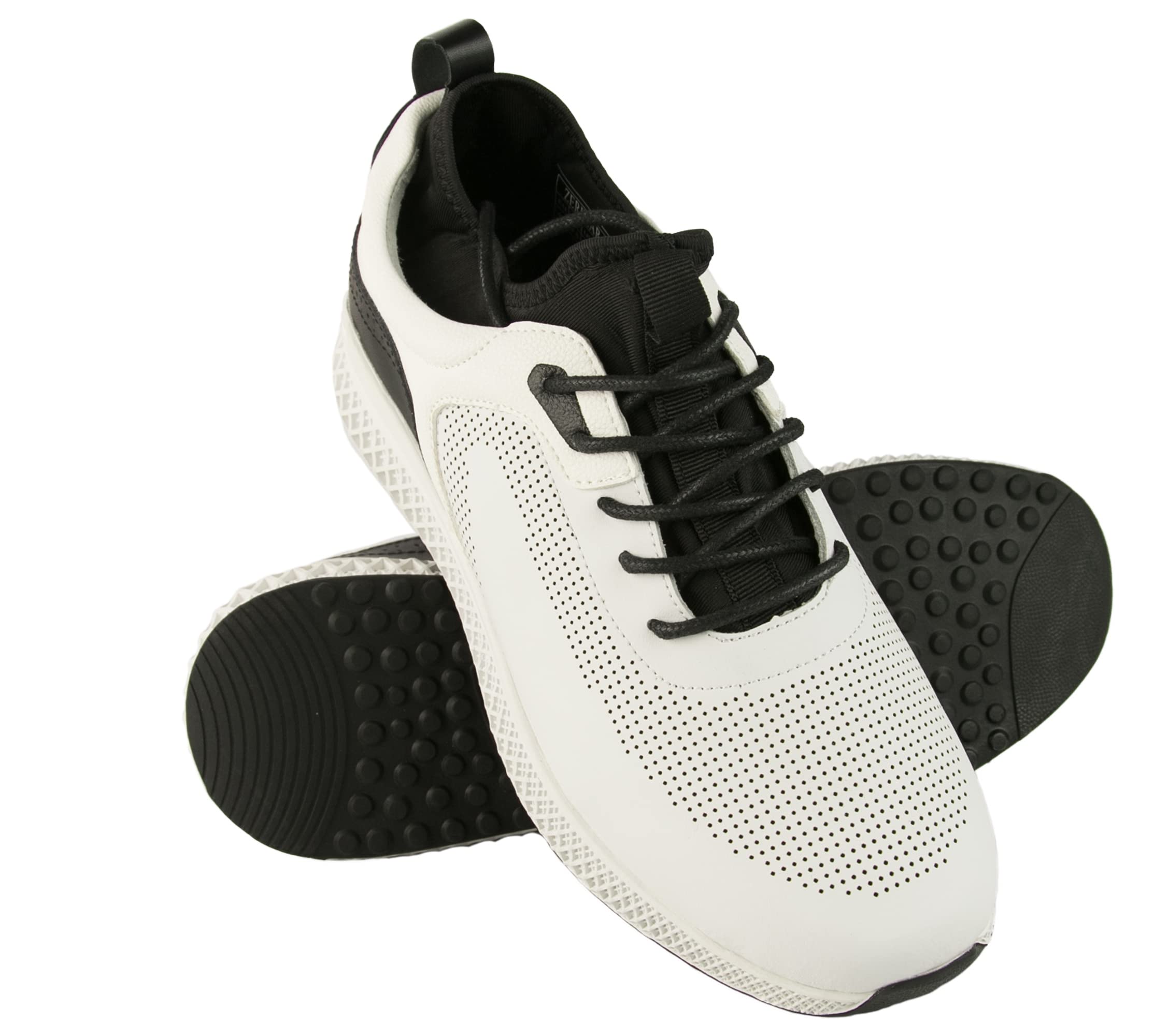 Zerimar Zapatos de Golf Hombre Piel Cuero Blanco Negro Talla 42