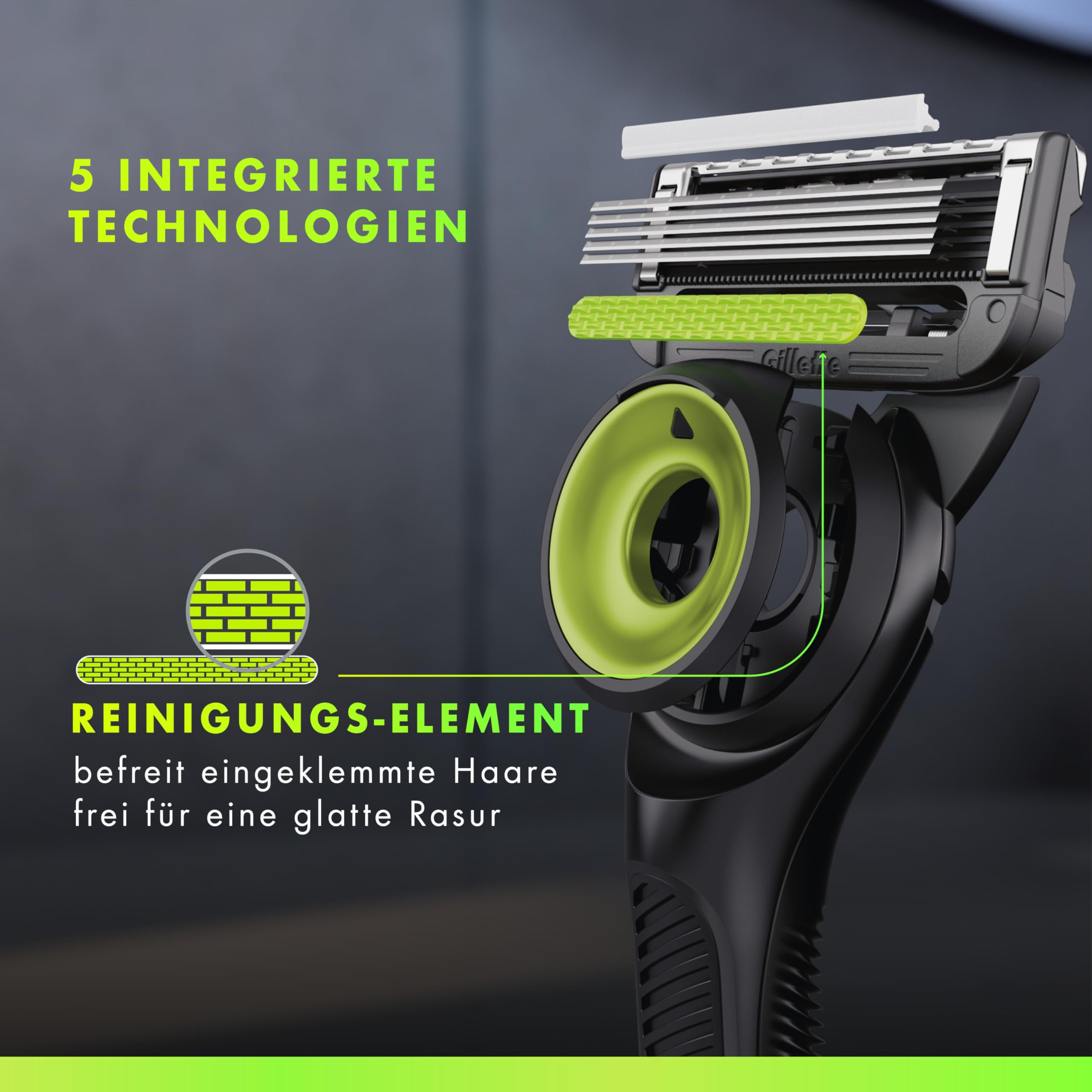 Gillette Labs Rasierer Herren, Nassrasierer, Metall, Schwarz - Herrenrasierer mit Reinigungselement für Eine Glatte Rasur, Inkl. 1 Handstück, 8 Rasierklingen Und Magnetischer Dock