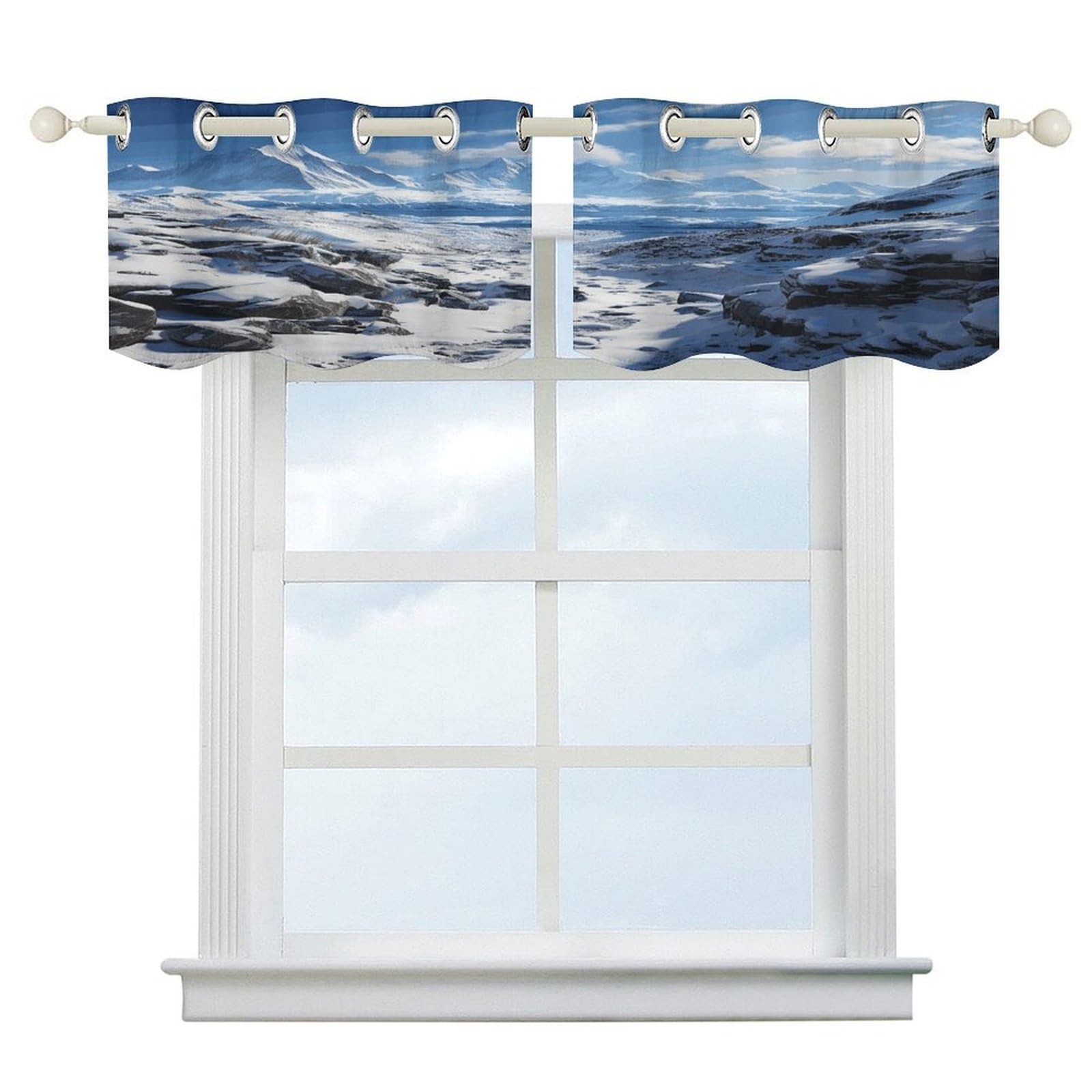 Cortinas opacas cortas para ventanas de cocina y dormitorio con diseño moderno