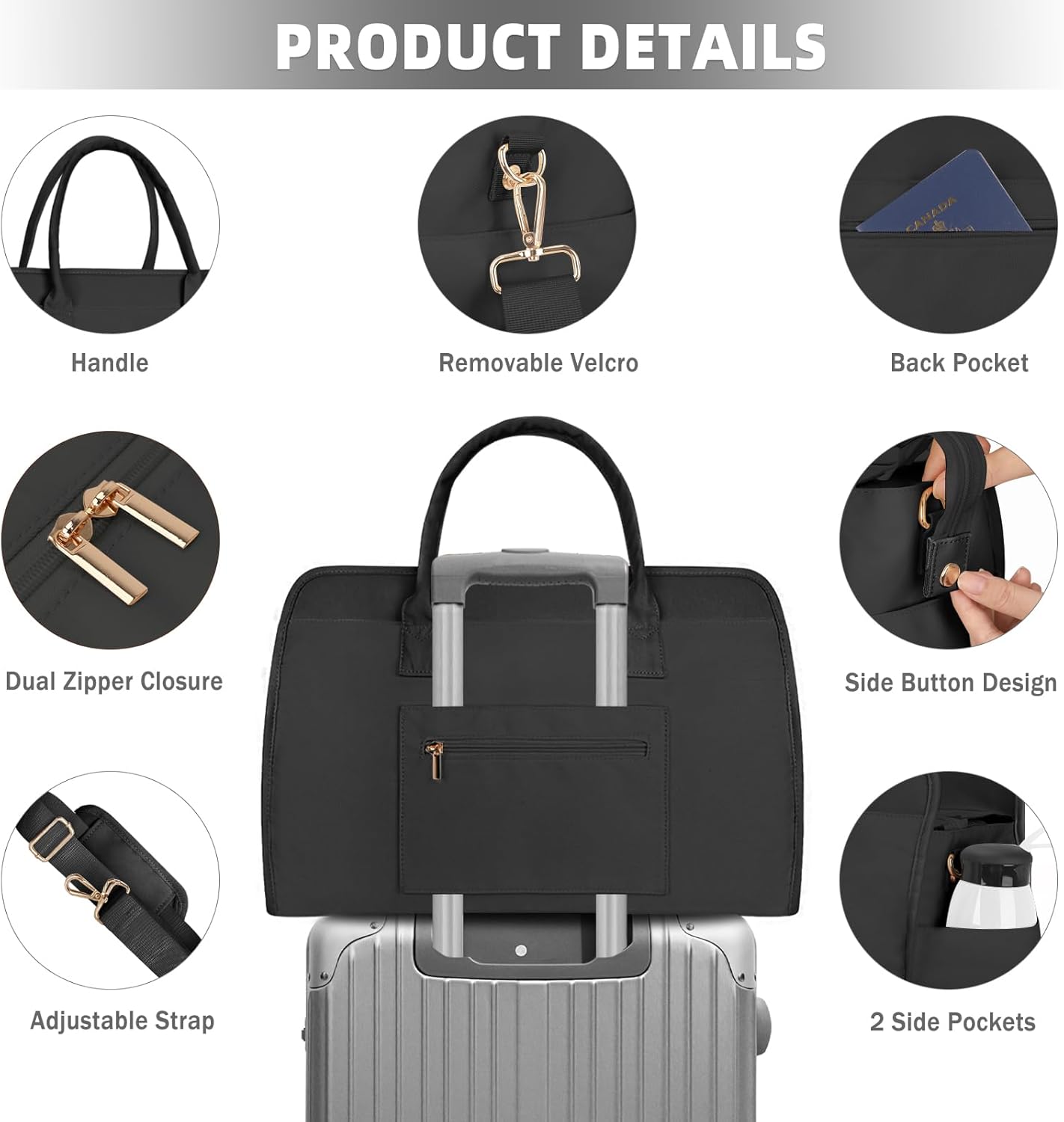 BOLOSTA Diaper Bag Tote for Women, Diaper Bag Tote with Changing Pad, Large Capacity Mommy Bag for Hospital and Weekender