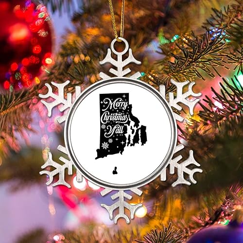 Miniatura 12 de South Dakota Xmas Tree Ornaments American State USA States Metal Snowflake Christmas Tree Hanging Ornament Merry Christmas Y’All Christmas South