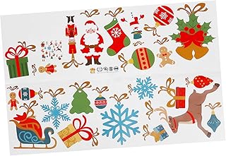 DOITOOL 1 folha de adesivos de vidro de Natal decoração de quarto decoração de quarto adesivo de parede de Natal adesivo de geladeira de natal adesivos de janela de outono adesivos de natal dos desenhos animados adesivo de natal Mie