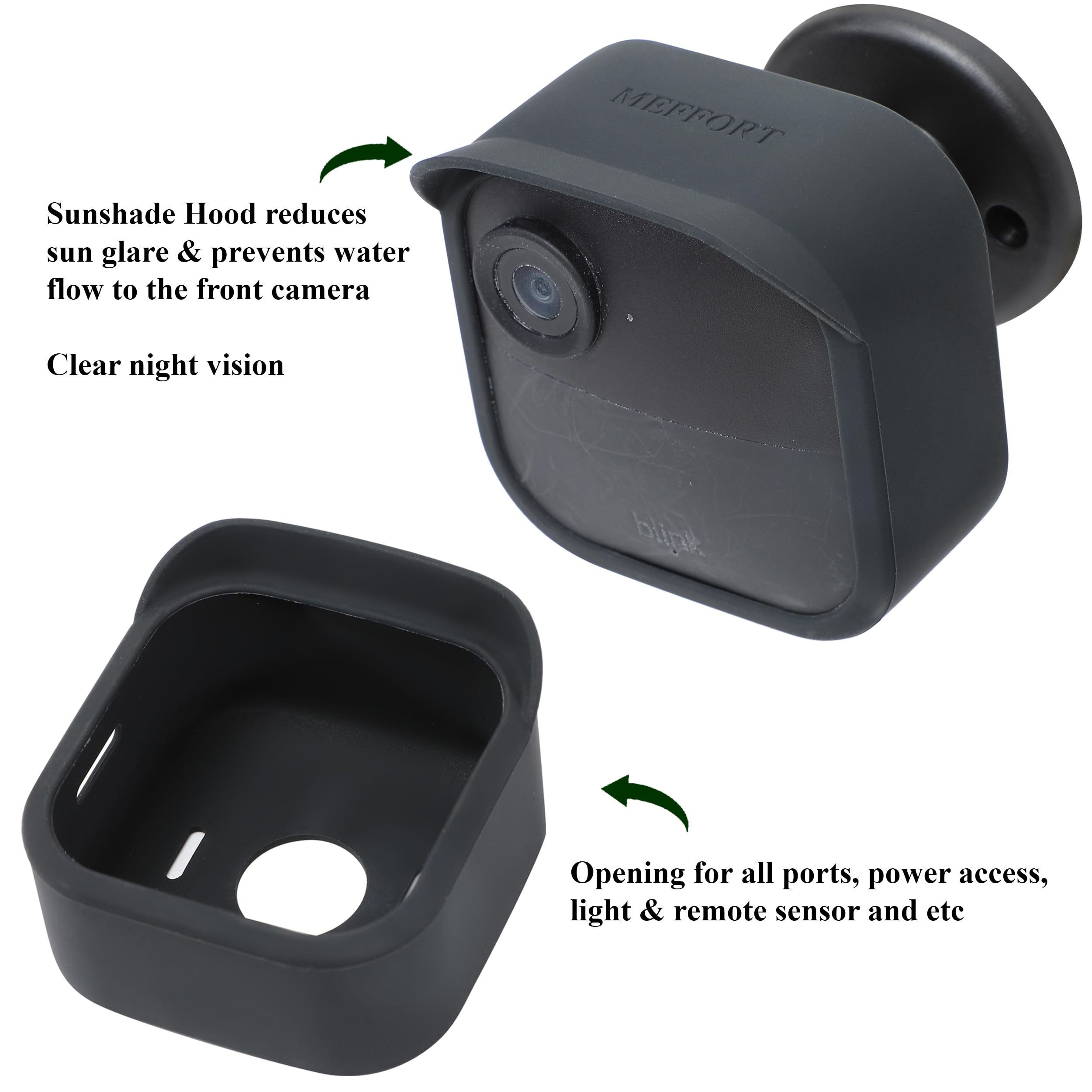 Silikonhülle Für Blink Outdoor Camera 4 - Wetterfester Schutz Mit Sonnenschutzrand, Stoßdämpfend, Einfach Zu Montieren