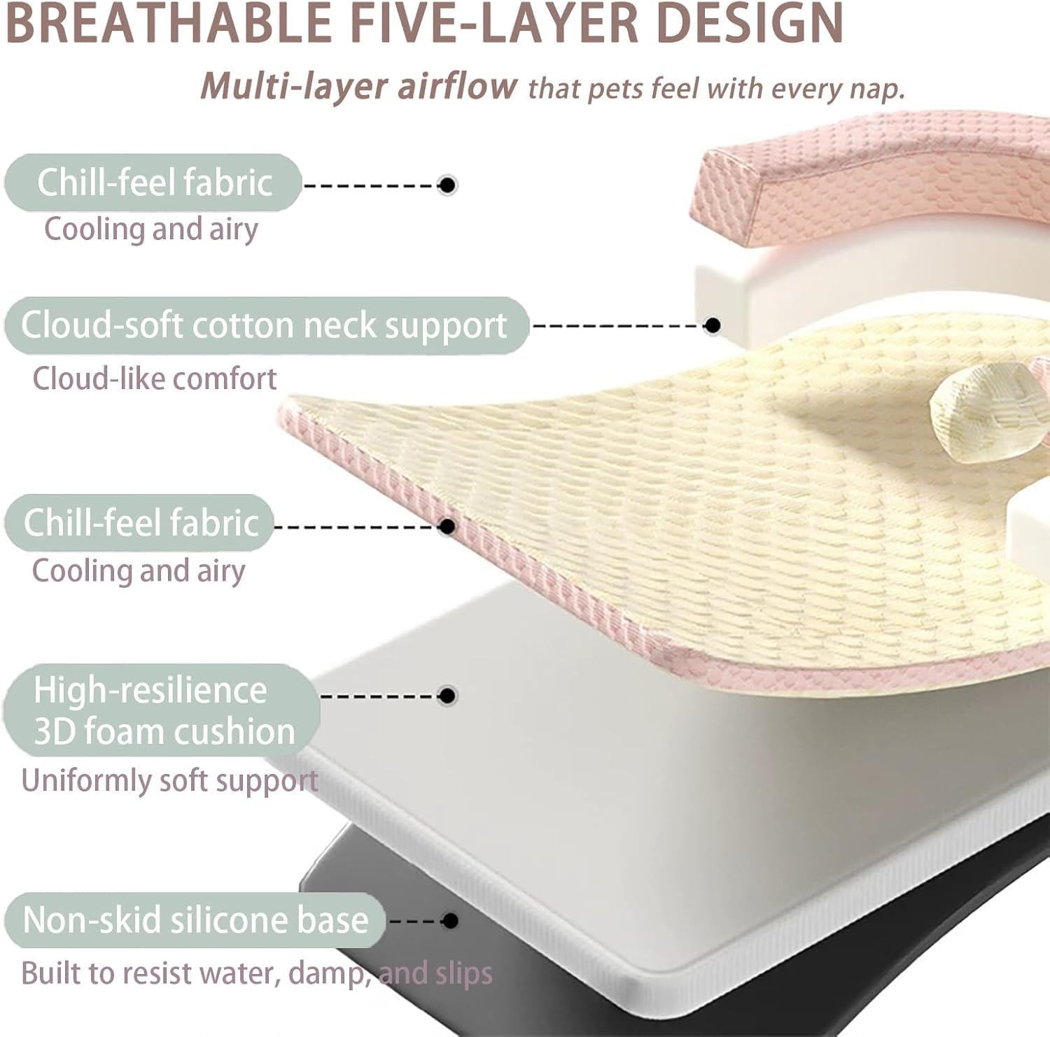 سرير للقطط من سكيسوبيت، سرير تبريد للحيوانات الاليفة مع بساط من الخيزران مع وسادة، سرير لطيف للحيوانات الاليفة للقطط او الكلاب الصغيرة (اخضر)