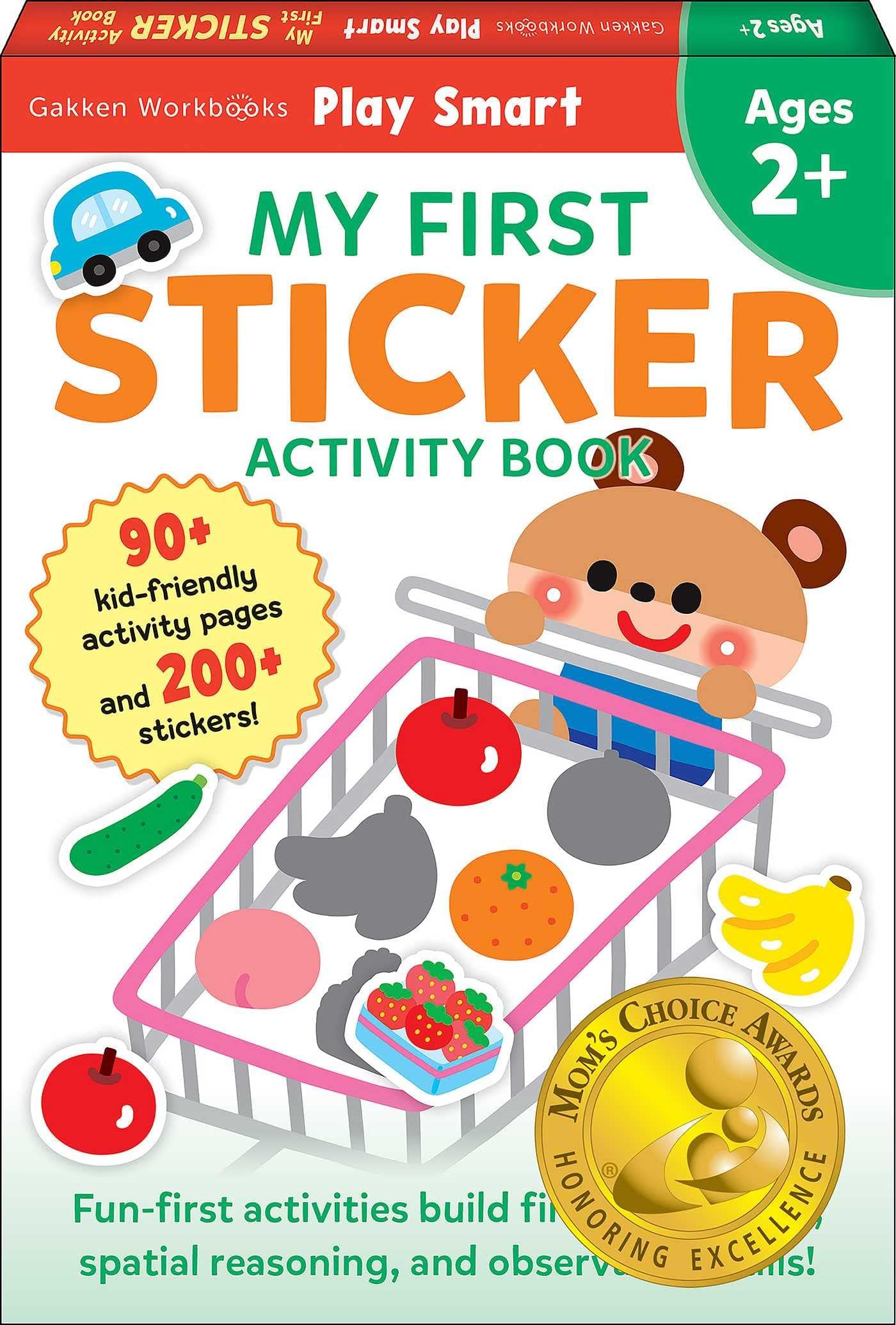 Play Smart My First Sticker Book 2+: Preschool Activity Workbook with 200+ Stickers for Children with Small Hands Ages 2, 3, 4: Fine Motor Skills (Full Color Pages)
