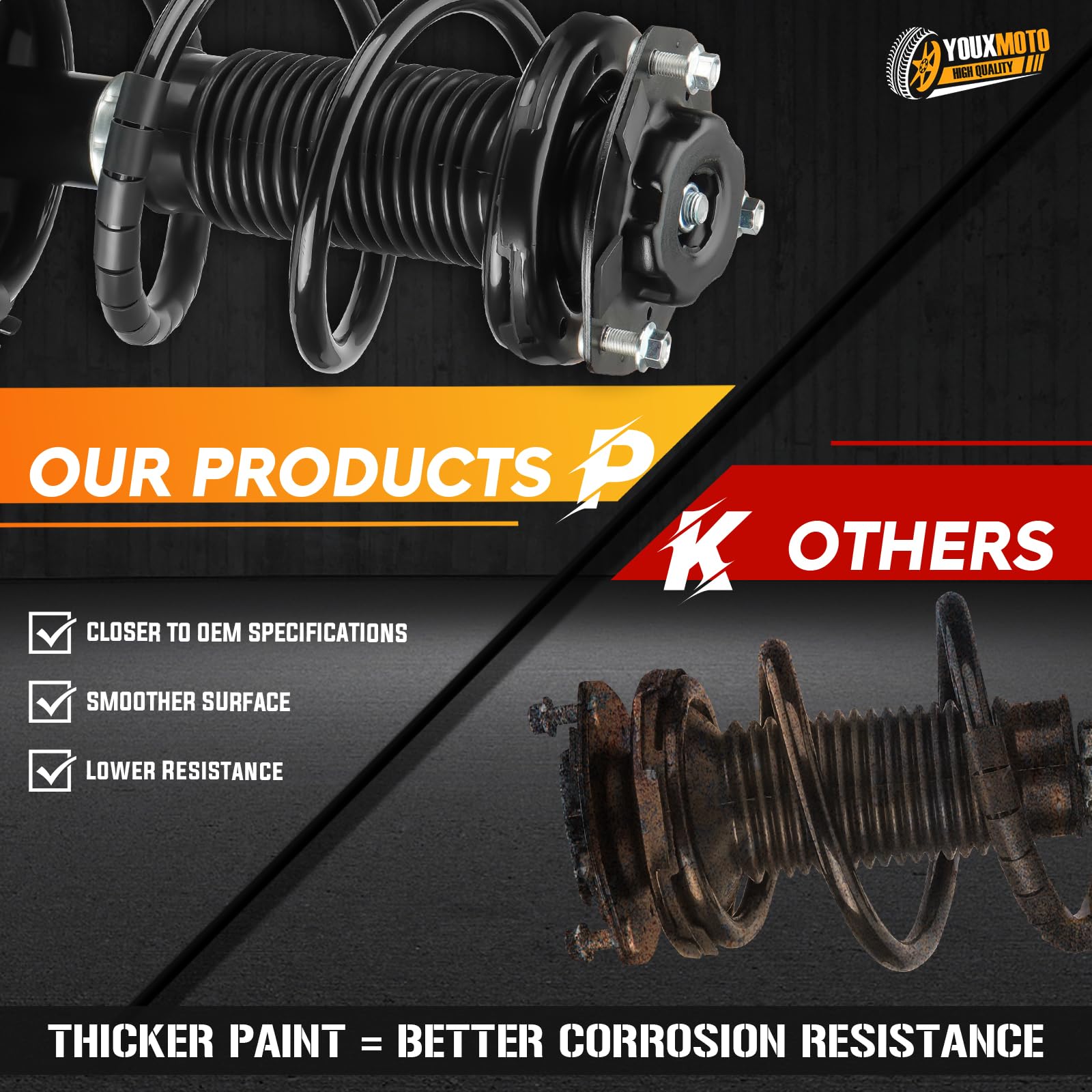 Amazon.com: Front Complete Strut Shock Absorber Coil Spring  