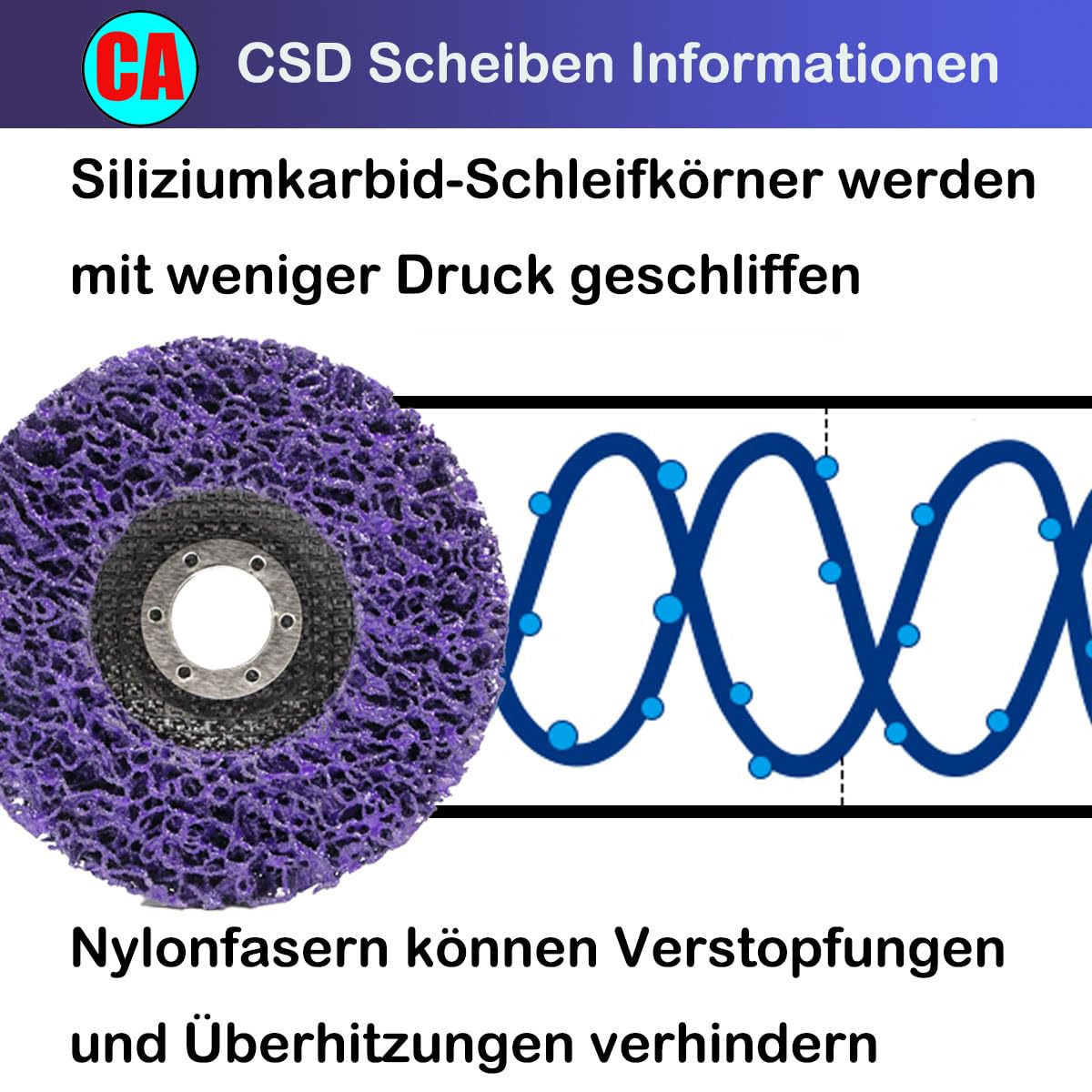 125mm CSD Scheibe, 5 Stück lila Reinigungsscheiben Schleifscheiben, Nylon Flex Scheiben Entfernung Von Farben Rost für Winkelschleifer