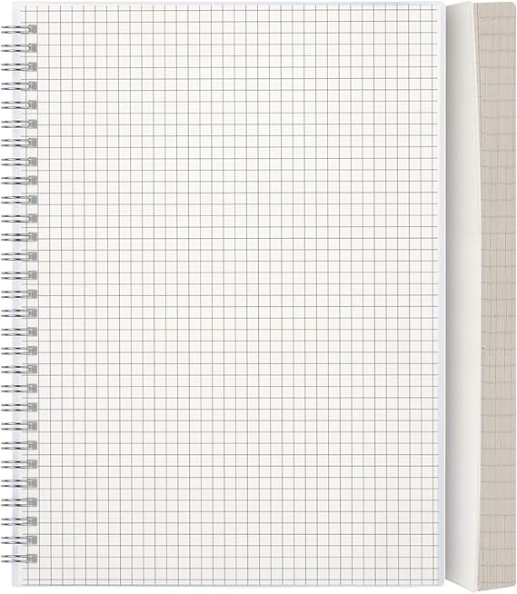 Amazon.com: B5 Quad Ruled Spiral Notebook (2-Pack) - AHGXG Spiral Graph ...