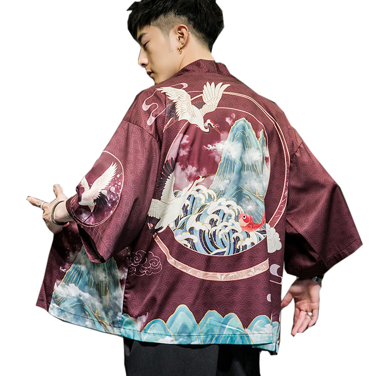 Kimono Japones Hombre Abrigo Damas Kimono Cardigan Japu00f3n Happi